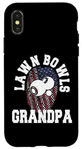 iPhone X/XS American Flag Fingerprint Patriotic Lawn Bowls Grandpa Case