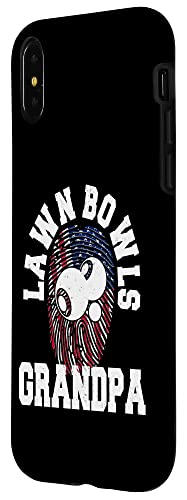 iPhone X/XS American Flag Fingerprint Patriotic Lawn Bowls Grandpa Case