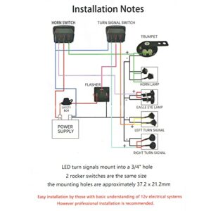 Universal ATV UTV Turn Signal Kit,SXS Street Legal Kit with Turn Signal Light Rocker Switch Flasher Relay Fuse Line LED Lightsfor SXS Dirt Bike Polaris RZR Can-Am Kawasaki Motorcycle