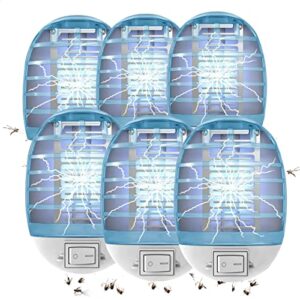 indoor bug zappers, electronic insect killer fly insect trap plug-in mosquitoes killer mosquito zapper with blue lights for living room,kitchen,bedroom,baby room,office (6packs)