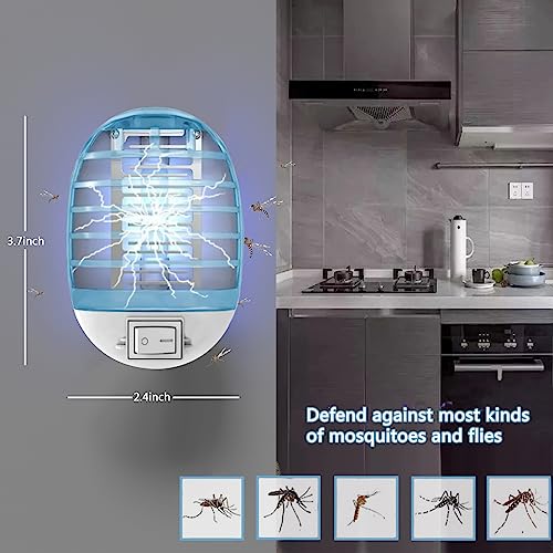 Indoor Bug Zappers, Electronic Insect Killer Fly Insect Trap Plug-in Mosquitoes Killer Mosquito Zapper with Blue Lights for Living Room,Kitchen,Bedroom,Baby Room,Office (6packs)