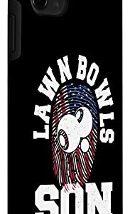 iPhone 11 Pro Max American Flag Fingerprint Patriotic Sports Lawn Bowls Son Case