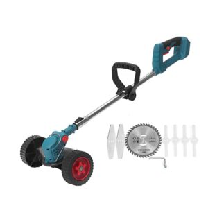 cordless lawn mower 21v electric grass trimmer cordless lawn mower length adjustable cutter garden tools (color : with bilateral wheel, size : small)