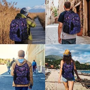 Laptop Backpack Bookbag for College Travel Business with USB Charging Port, Slim Laptop Backpack Work Bag, Anti Theft Durable Water Resistant Computer Bag Fit Laptop Up to 17.3 Inch, Galaxy - Purple