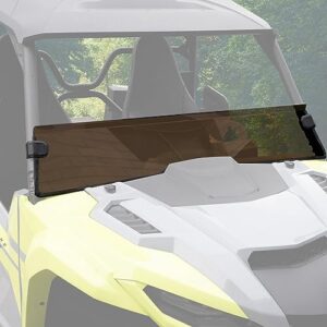 a & utv pro front dark tinted half windshield for yamaha wolverine rmax2 1000/ rmax4 1000 2021 2022 2023 accessories, hard coated vented window windscreen, 250x stronger than glass, 1pc