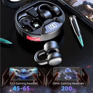 Bones-Conduction Wireless Headphone - TWS-Headphones with LED Digital Display Breathing Light Touch-Control - Hi-Fi Earphones Earbuds Headset for Game/Sport