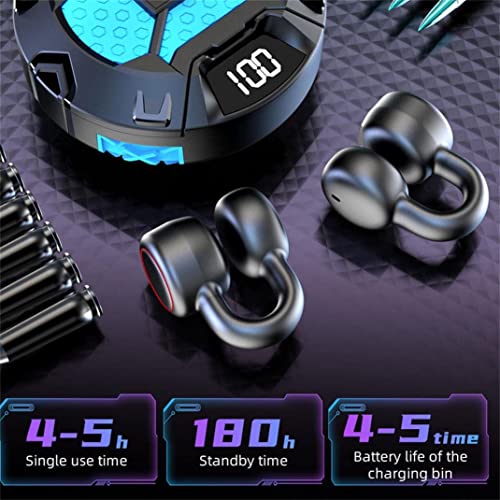 Bones-Conduction Wireless Headphone - TWS-Headphones with LED Digital Display Breathing Light Touch-Control - Hi-Fi Earphones Earbuds Headset for Game/Sport