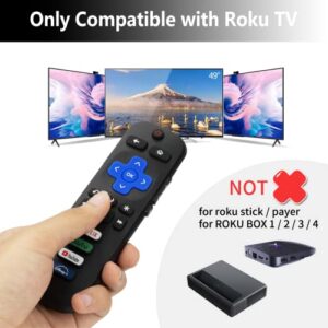 New Universal TV Remote Compatible Only for Rku- TVs Remote,Compatible for TCL Rku-/Hisense Rku-/Onn Rku- TVs (Not for Rku- Stick and Box) (Pack of 2)