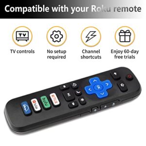 New Universal TV Remote Compatible Only for Rku- TVs Remote,Compatible for TCL Rku-/Hisense Rku-/Onn Rku- TVs (Not for Rku- Stick and Box) (Pack of 2)