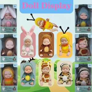 NILISWIEST Mini Baby Barbie Dolls, 6psc Babies Sleep Doll Toys Gift Box for Kids 3+(Style A)