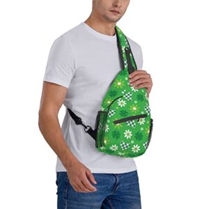 Cute St. Patrick's Day Crossbody Sling Backpack Shamrocks Sling Bag Travel Hiking Chest Bag Daypack for Men Women