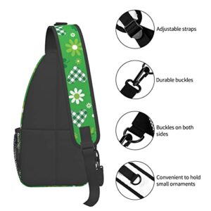 Cute St. Patrick's Day Crossbody Sling Backpack Shamrocks Sling Bag Travel Hiking Chest Bag Daypack for Men Women