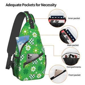 Cute St. Patrick's Day Crossbody Sling Backpack Shamrocks Sling Bag Travel Hiking Chest Bag Daypack for Men Women