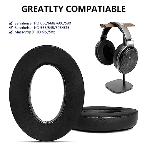 Gvoears Earpads Replacement for Sennheiser HD650/HD600/HD660S/HD545/HD525/HD535 Headphones Pads, Ear Cushion Also fit for MassdropX HD6XX/HD58X & HD580/HD565 Jubilee Headphone, Cooling-Gel Earpads