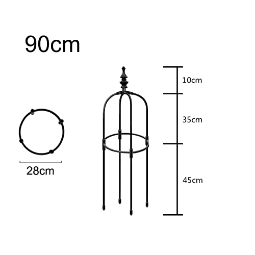 Metal Garden Obelisks, Climbing Plant Support Cage, Steel Pipe Obelisk Trellis for Climbing Plants, Rose and Plants, Black, White, Height: 90cm|120cm|150cm, Circle Diameter: 20cm|25cm|28cm. (Color :