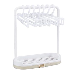 superfindings plastic doll garment rack with 10pcs clothes hanger white mini doll clothes display stand dress outfit holders miniature dollhouse accessories with storage base for closets 170x25x197mm