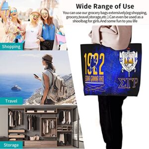 Kunsaww Sigma Gamma Rho Shoulder Bag Sorority Gifts Women'S Fashion Shoulder Tote Large Capacity Reusable Shopping Bag