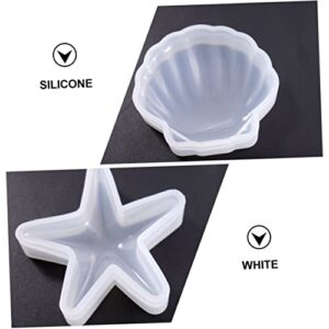 SEWACC 2pcs DIY Starfish Mold Trays Decorative Clear Christmas Ornaments Coaster Resin Mold Epoxy Silicone Present Ornaments Crystal Jewelry Ocean Mold Sea Star Mold Plate Craft Mold Gel