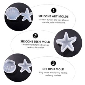 SEWACC 2pcs DIY Starfish Mold Trays Decorative Clear Christmas Ornaments Coaster Resin Mold Epoxy Silicone Present Ornaments Crystal Jewelry Ocean Mold Sea Star Mold Plate Craft Mold Gel