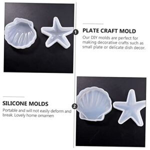 SEWACC 2pcs DIY Starfish Mold Trays Decorative Clear Christmas Ornaments Coaster Resin Mold Epoxy Silicone Present Ornaments Crystal Jewelry Ocean Mold Sea Star Mold Plate Craft Mold Gel