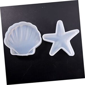 SEWACC 2pcs DIY Starfish Mold Trays Decorative Clear Christmas Ornaments Coaster Resin Mold Epoxy Silicone Present Ornaments Crystal Jewelry Ocean Mold Sea Star Mold Plate Craft Mold Gel