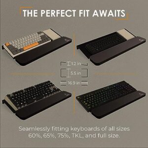 Deskello ErgoCombo - Comfortable Keyboard Stand and Wrist Rest - Ergonomic Computer Keyboard Riser with Wrist Pad - Fits All Keyboard Sizes - 16.9” Wide (Matte Black)