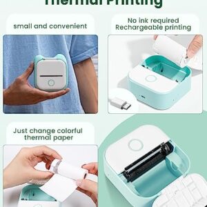 LabelCreate T02 Mini Sticker Thermal Printer, Portable Pocket Sticker Maker Machine, Mobile Phone Picture Printer Compatible with iOS & Android, for Pet Stickers, Kids Birthday, Children, Green