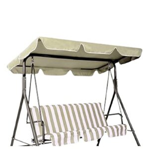 swing canopy replacement top, outdoor patio swing canopy replacement, 3 seat swing canopy replacement cover for porch patio garden seat (beige/64 * 44 * 5.9)