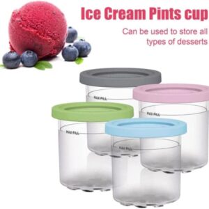 TYWAG 2/4Pcs Ice Cream Pints Cup, Ice Cream Containers with Lids for Ninja Creami Pints, Safe & Leak Proof Ice Cream Pints Kitchen Accessories for NC301 NC300 Series Ice Cream Maker (Blue＋Green)