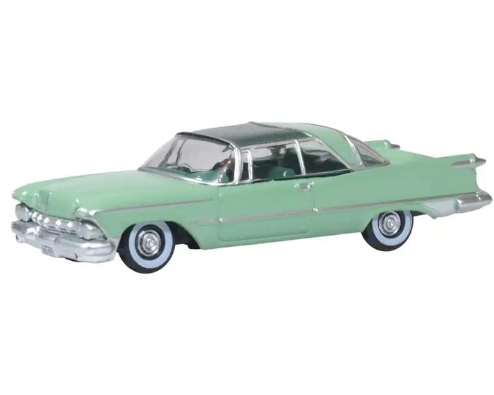 1959 Chrysler Imperial Crown 2 Door Hardtop Highland Green and Ballad Green 1/87 (HO) Scale Diecast Model Car by Oxford Diecast 87IC59002