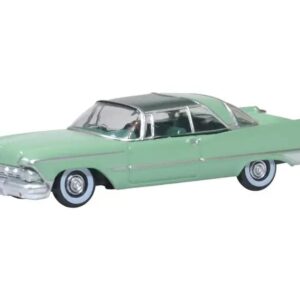 1959 Chrysler Imperial Crown 2 Door Hardtop Highland Green and Ballad Green 1/87 (HO) Scale Diecast Model Car by Oxford Diecast 87IC59002