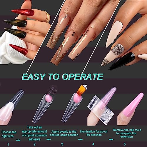 HungGato 120Pcs Dual Nail Forms Matte Stiletto French Extension Poly Nail Gel Nail Molds for Acrylic UV Nails 12 Sizes for Solid Nail Gel Glue Nail Art Design Salon&DIY