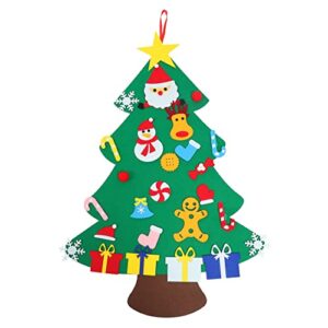 1 set christmas tree wool christmas ornaments diy adorable christmas tree felt christmas tree ornaments felt for crafts wall hanging decor toddler jewelry xmas pendent felt set