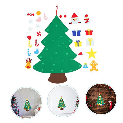 1 Set Christmas Tree Wool Christmas Ornaments DIY Adorable Christmas Tree Felt Christmas Tree Ornaments Felt for Crafts Wall Hanging Decor Toddler Jewelry Xmas Pendent Felt Set