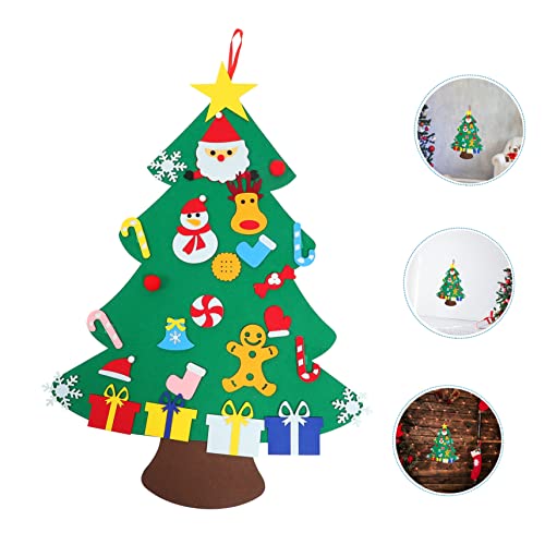 1 Set Christmas Tree Wool Christmas Ornaments DIY Adorable Christmas Tree Felt Christmas Tree Ornaments Felt for Crafts Wall Hanging Decor Toddler Jewelry Xmas Pendent Felt Set