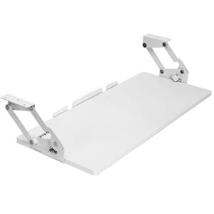 vivo large under desk 27 x 11 inch computer keyboard and mouse tray with swinging height adjustment, 12 settings, platform drawer for typing, white, mount-kb08sw