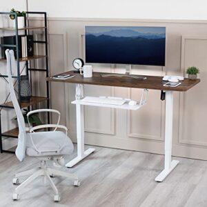 VIVO Large Under Desk 27 x 11 inch Computer Keyboard and Mouse Tray with Swinging Height Adjustment, 12 Settings, Platform Drawer for Typing, White, MOUNT-KB08SW