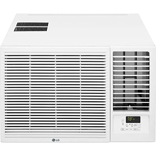 LG 18,000 BTU Window Air Conditioner with Supplemental Heat, Cools 1,000 Sq.Ft. (25' x 40' Room Size), Electronic Controls with Remote, 2 Cooling, Heating & Fan Speeds, Slide In-Out Chassis, 230/208V