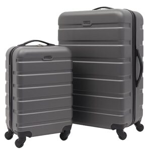 travelers club harper luggage, charcoal, 2 piece set