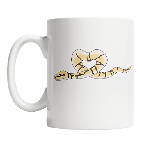 Cute Bumblebee Ball Python Heart Coffee Mug (15oz)