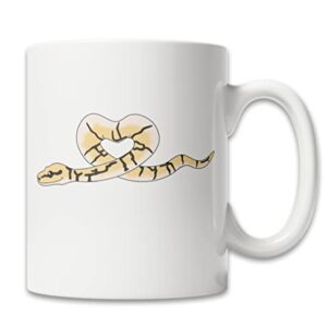 Cute Bumblebee Ball Python Heart Coffee Mug (15oz)