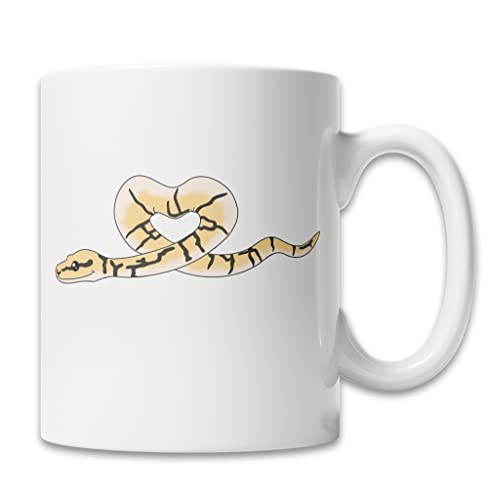 Cute Bumblebee Ball Python Heart Coffee Mug (15oz)