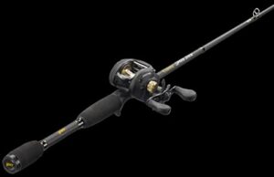 lew's classic black speed spool baitcast reel and fishing rod combo, 6-foot 6-inch 1-piece fishing rod, 6.4:1 gear ratio, black