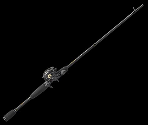 Lew's Classic Black Speed Spool Baitcast Reel and Fishing Rod Combo, 6-Foot 6-Inch 1-Piece Fishing Rod, 6.4:1 Gear Ratio, Black