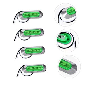 BUGUUYO Truck Light 4pcs Boat Truck Side Marker Warning Light Truck Signal Abs The Width Light Green Directional Lamp Trailer Side Light