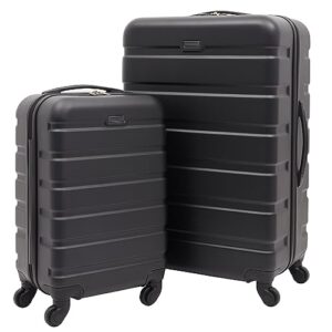 travelers club harper luggage, black, 2 piece set