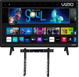 vizio 24" inch class d-series led 720p smart tv apple airplay 2 and chromecast built-in + wall mount (no stand) - d24h-j09 (renewed)