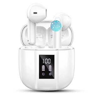 wireless earbuds, bluetooth 5.3 earbuds hi-fi stereo, 3g bluetooth headphones in ear with 4 enc mic, 48hrs usb-c led mini charging case ear buds, ip7 waterproof sport earphones for android ios [2023]