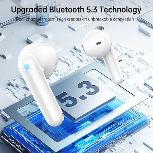 Wireless Earbuds, Bluetooth 5.3 Earbuds Hi-Fi Stereo, 3g Bluetooth Headphones in Ear with 4 ENC Mic, 48Hrs USB-C LED Mini Charging Case Ear buds, IP7 Waterproof Sport Earphones for Android iOS [2023]