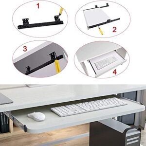 OM-PDD Keyboard Tray Under Desk Slide 20 Inches/ 24inches/ 28inches, Under Desk Tray, Slide Out Keyboard Tray Under Desk, Ergonomic, Wooden